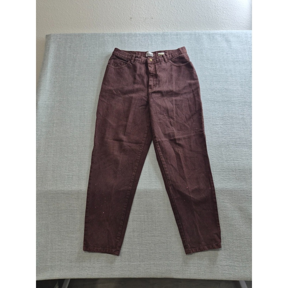 Moda Int'l Ankle Jeans Womens 16 Brown Denim Cotton Medium Wash Tapered Leg